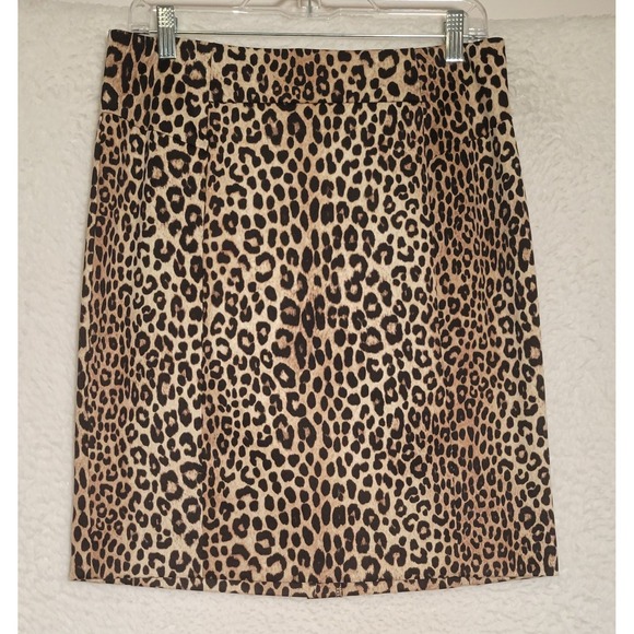 Michael Kors Skirt Medium Animal Print Pencil Knee Length Lined Slit 0753 - Picture 1 of 6